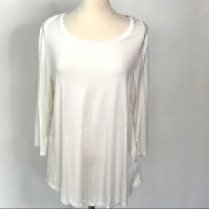 Off White long Tunic, XL 3/4 sleeve round neck